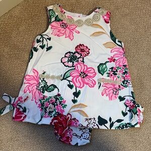 Lilly Pulitzer Floral Kids Dress - Pink and Green
